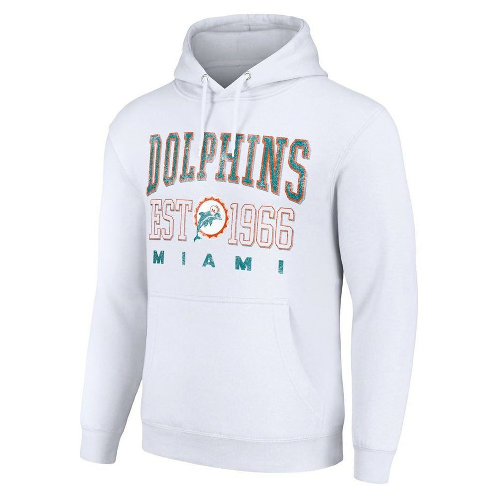 Miami Dolphins Starter Unisex Throwback Logo Pullover Hoodie White - NFL