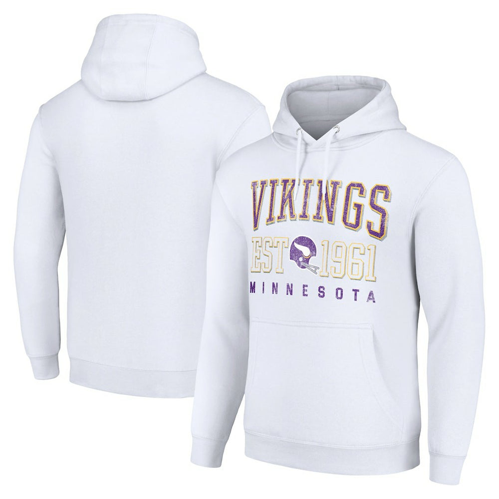 Minnesota Vikings Starter Unisex Throwback Logo Pullover Hoodie White - NFL