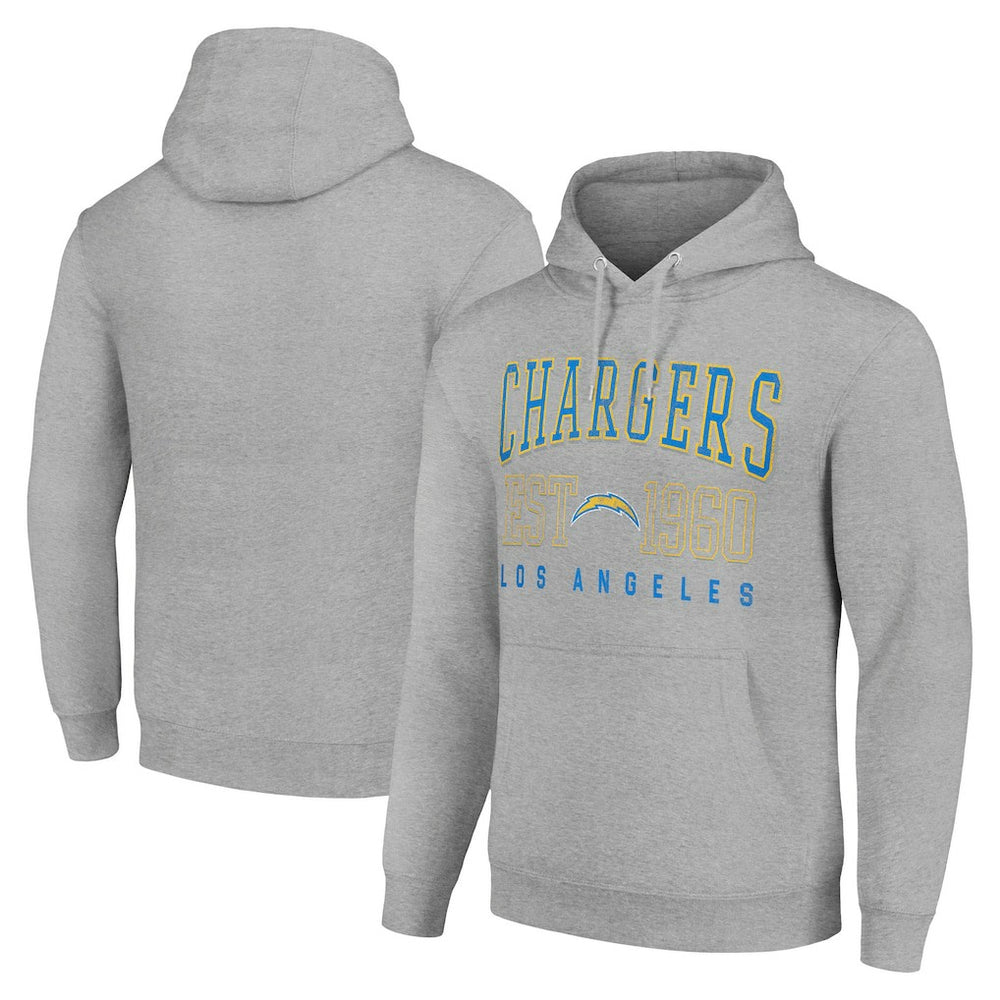 Los Angeles Chargers Starter Unisex Throwback Logo Pullover Hoodie Heather Gray - NFL