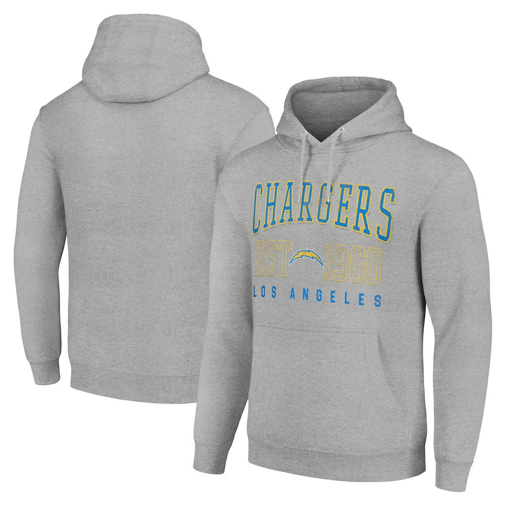 Los Angeles Chargers Starter Unisex Throwback Logo Pullover Hoodie Heather Gray - NFL