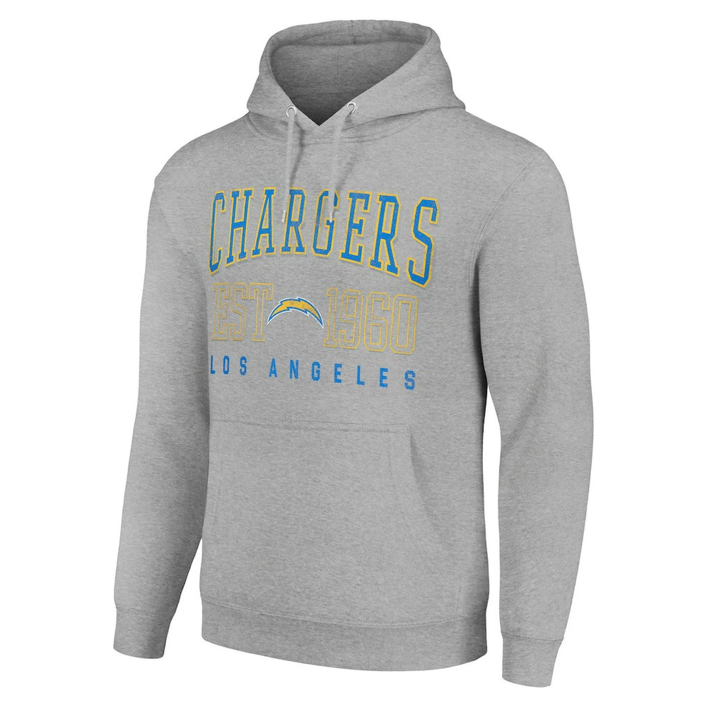 Los Angeles Chargers Starter Unisex Throwback Logo Pullover Hoodie Heather Gray - NFL