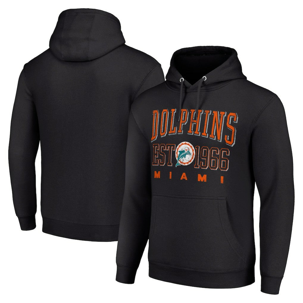 Miami Dolphins Starter Unisex Throwback Logo Pullover Hoodie Black - NFL