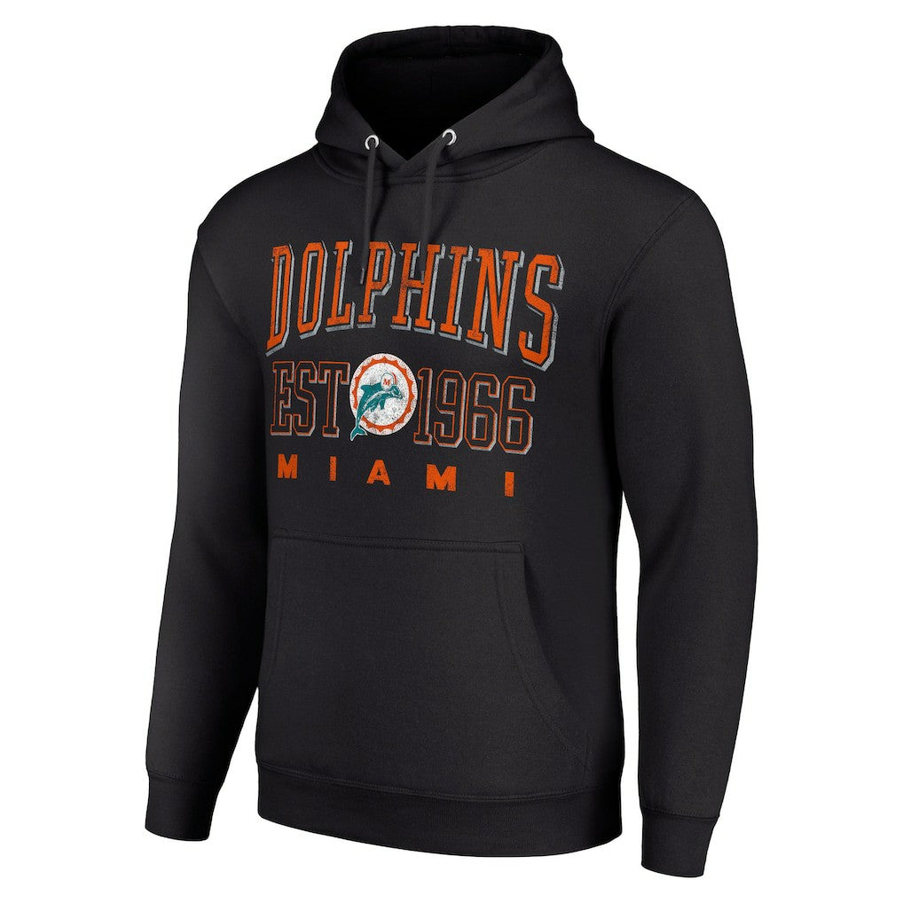 Miami Dolphins Starter Unisex Throwback Logo Pullover Hoodie Black - NFL