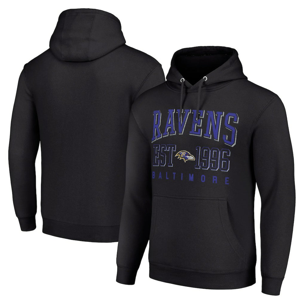 Baltimore Ravens Starter Unisex Throwback Logo Pullover Hoodie Black - NFL