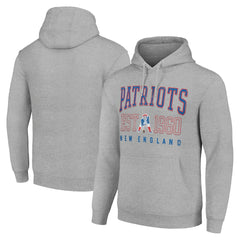 New England Patriots Starter Unisex Throwback Logo Pullover Hoodie Heather Gray - NFL