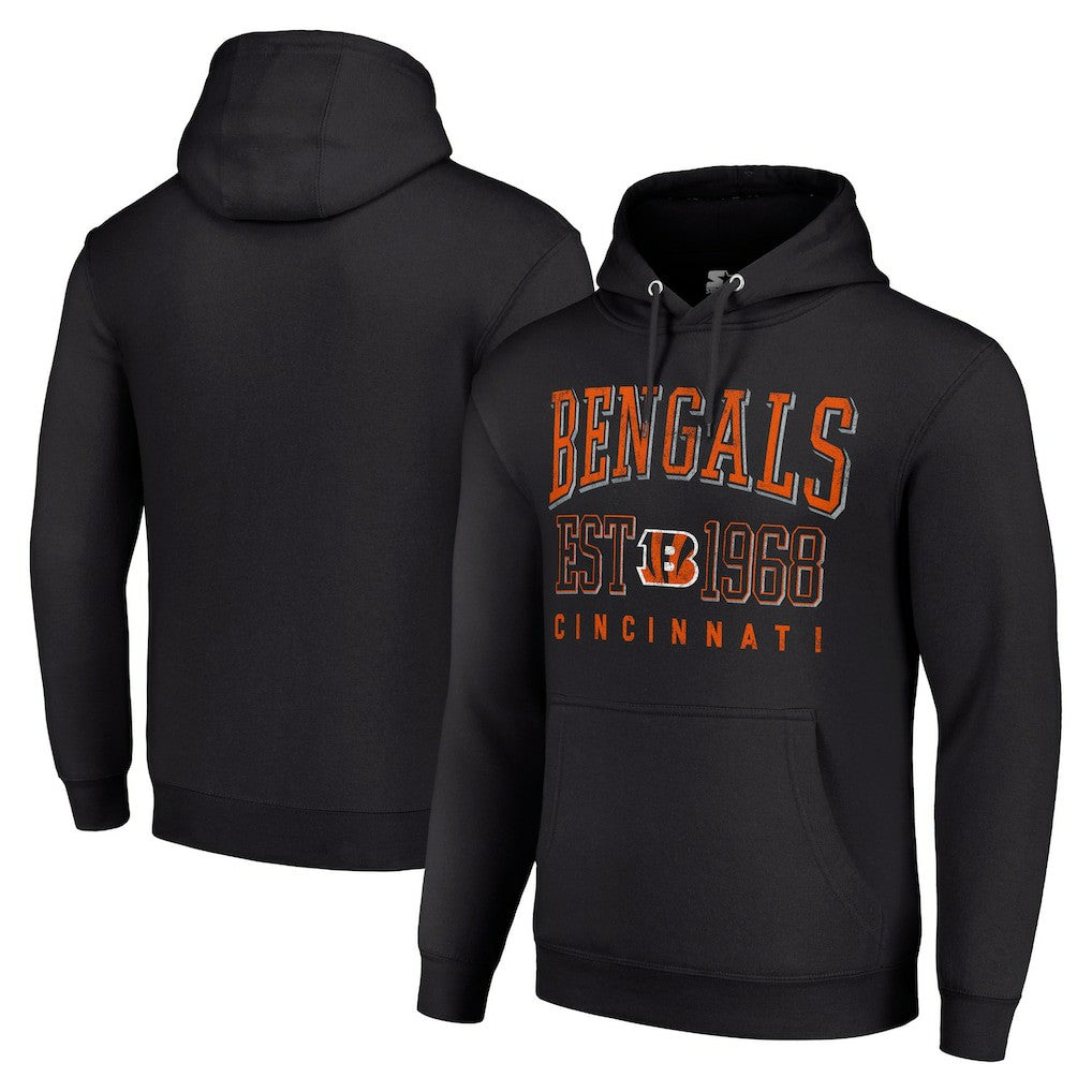 Cincinnati Bengals Starter Unisex Throwback Logo Pullover Hoodie Black - NFL