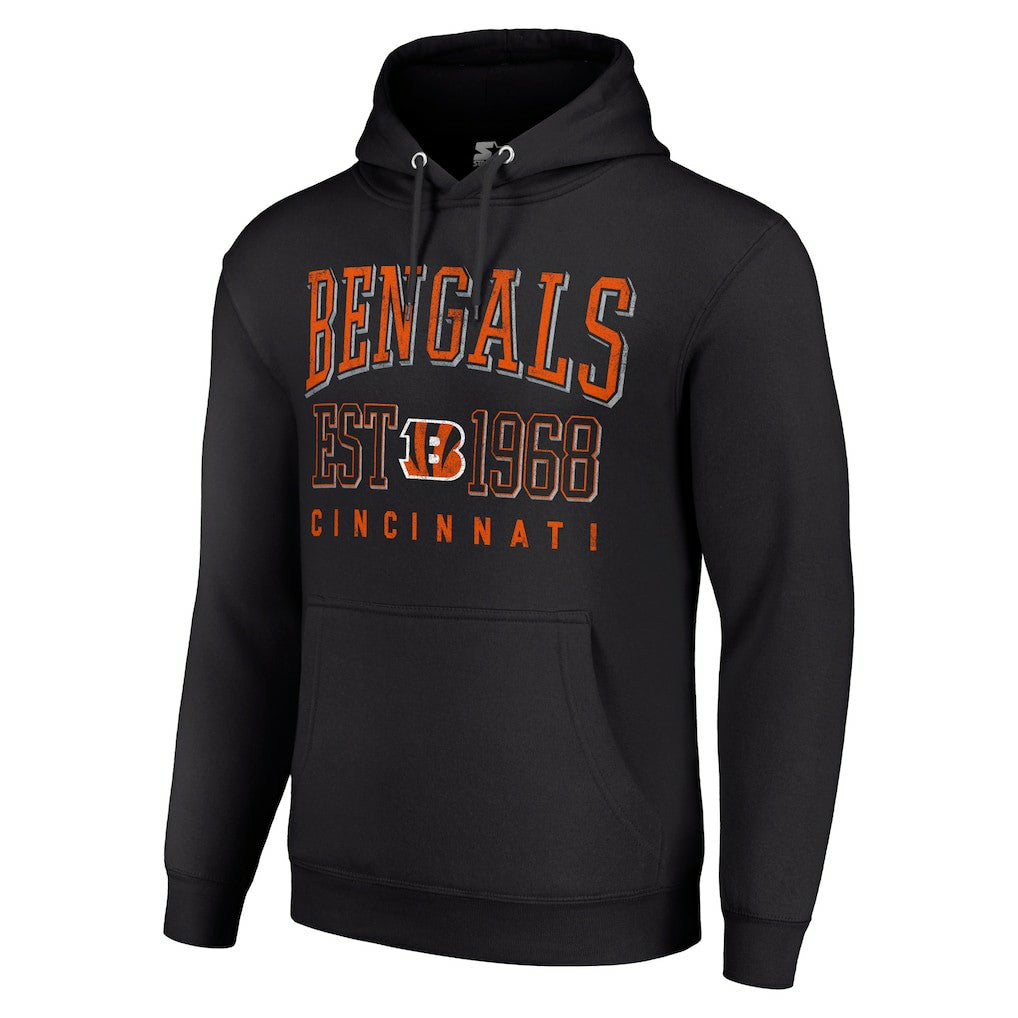 Cincinnati Bengals Starter Unisex Throwback Logo Pullover Hoodie Black - NFL