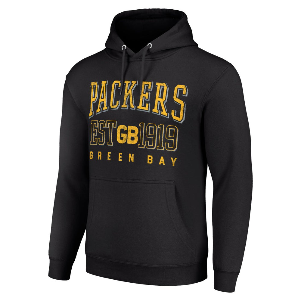 Green Bay Packers Starter Unisex Throwback Logo Pullover Hoodie Black - NFL