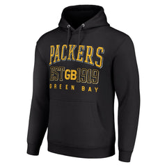 Green Bay Packers Starter Unisex Throwback Logo Pullover Hoodie Black - NFL