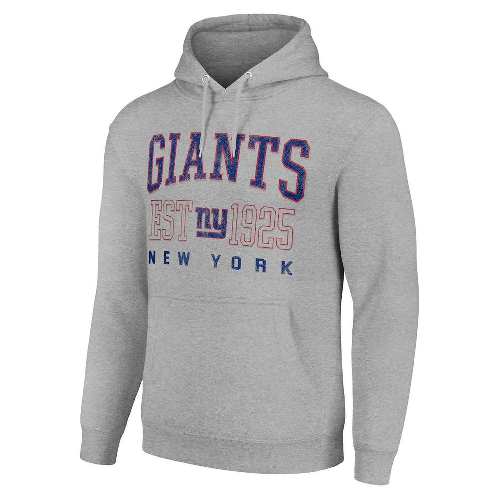 New York Giants Starter Unisex Throwback Logo Pullover Hoodie Heather Gray - NFL