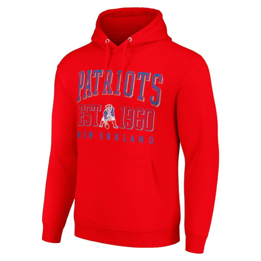 New England Patriots Starter Unisex Throwback Logo Pullover Hoodie Red - NFL