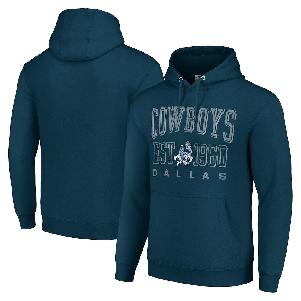 Dallas Cowboys Starter Unisex Throwback Logo Pullover Hoodie Navy - NFL