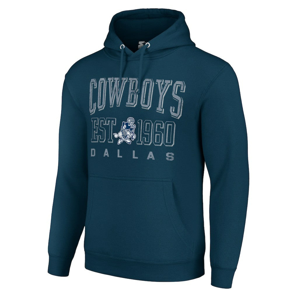 Dallas Cowboys Starter Unisex Throwback Logo Pullover Hoodie Navy - NFL