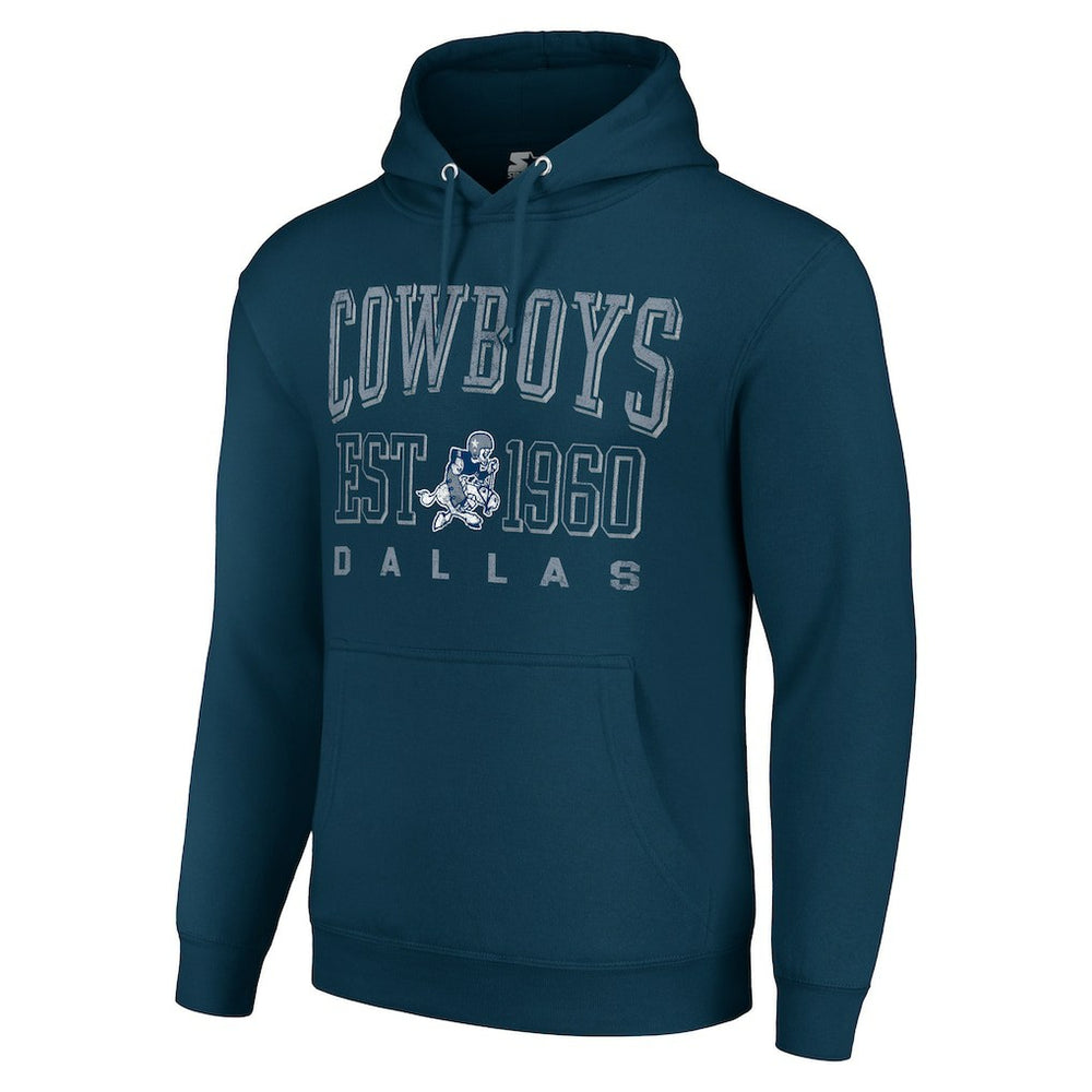 Dallas Cowboys Starter Unisex Throwback Logo Pullover Hoodie Navy - NFL