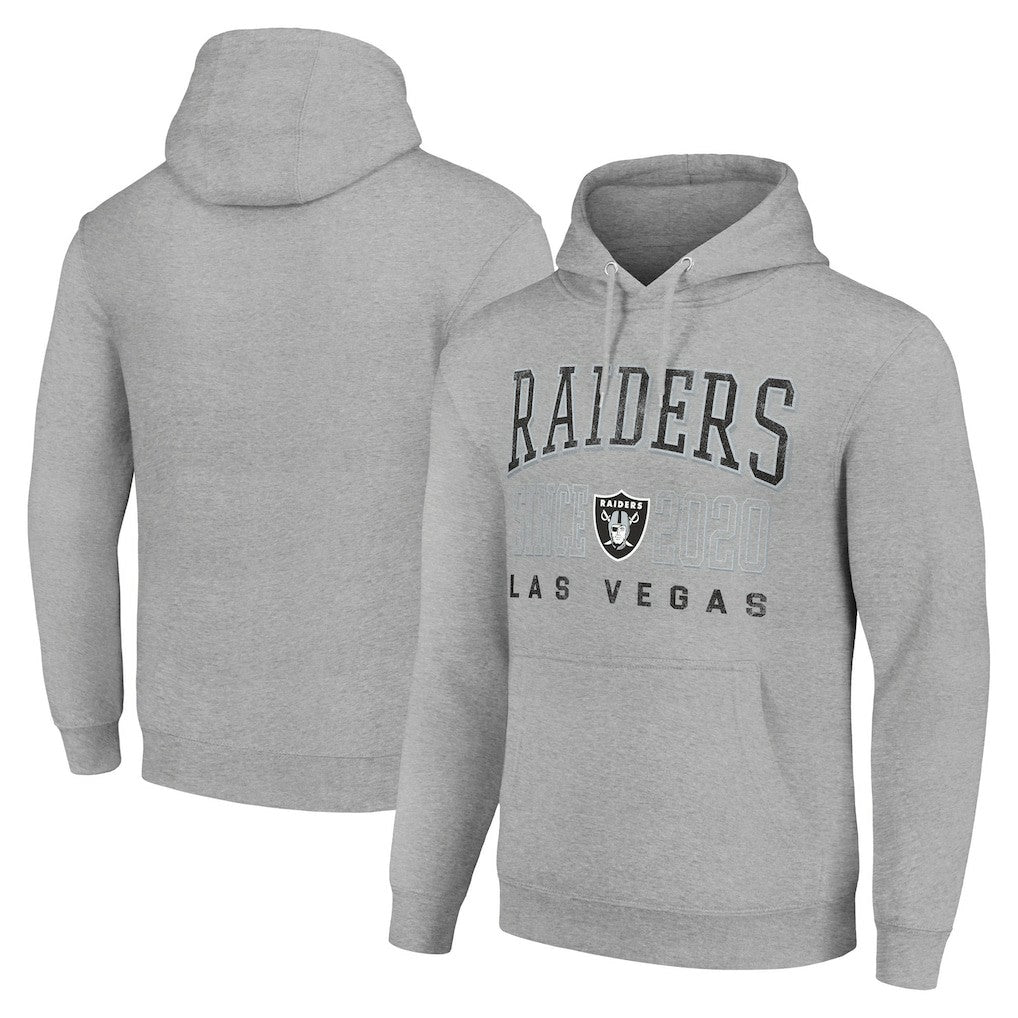 Las Vegas Raiders Starter Unisex Throwback Logo Pullover Hoodie Heather Gray - NFL