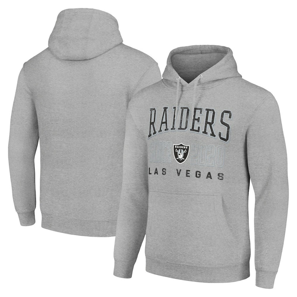Las Vegas Raiders Starter Unisex Throwback Logo Pullover Hoodie Heather Gray - NFL