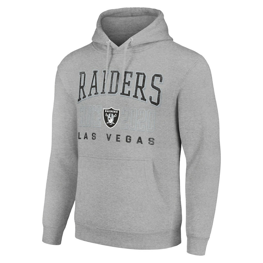 Las Vegas Raiders Starter Unisex Throwback Logo Pullover Hoodie Heather Gray - NFL