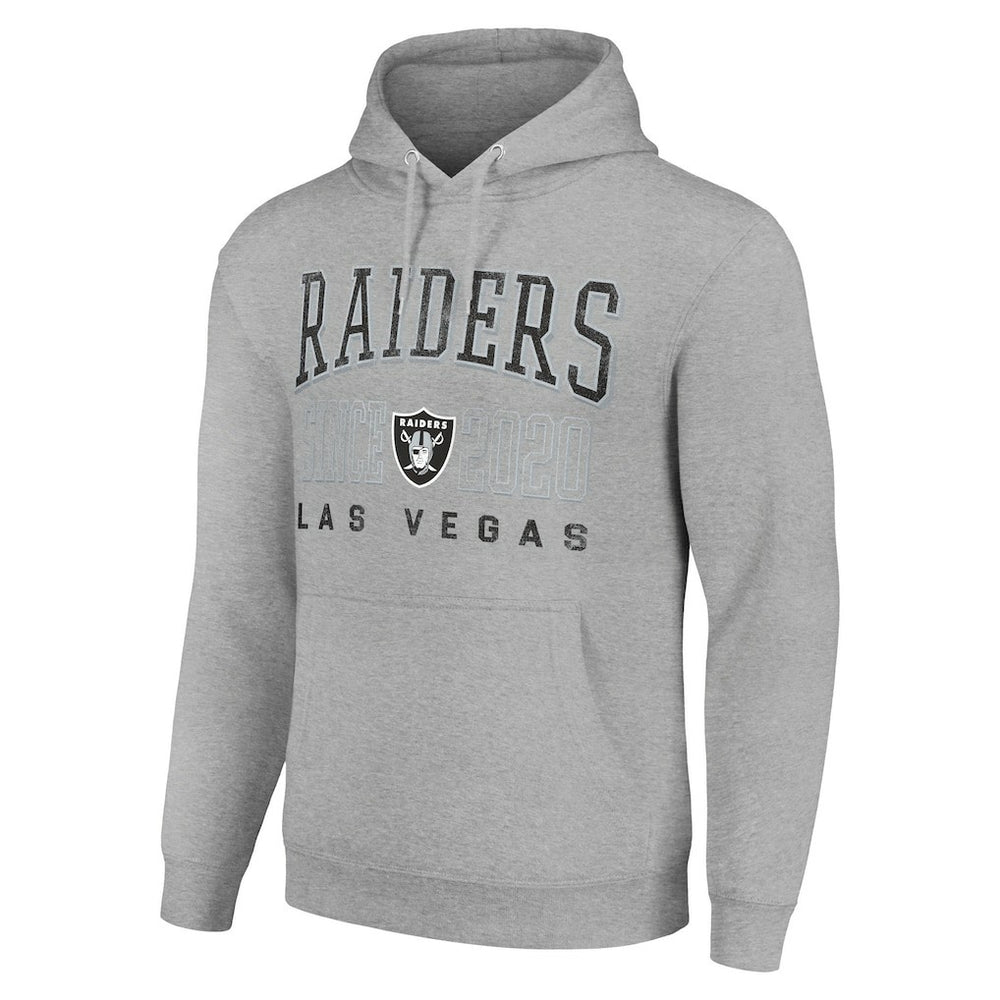 Las Vegas Raiders Starter Unisex Throwback Logo Pullover Hoodie Heather Gray - NFL