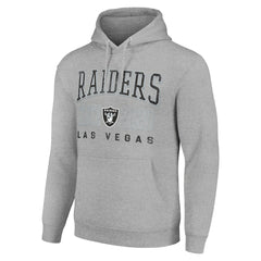 Las Vegas Raiders Starter Unisex Throwback Logo Pullover Hoodie Heather Gray - NFL