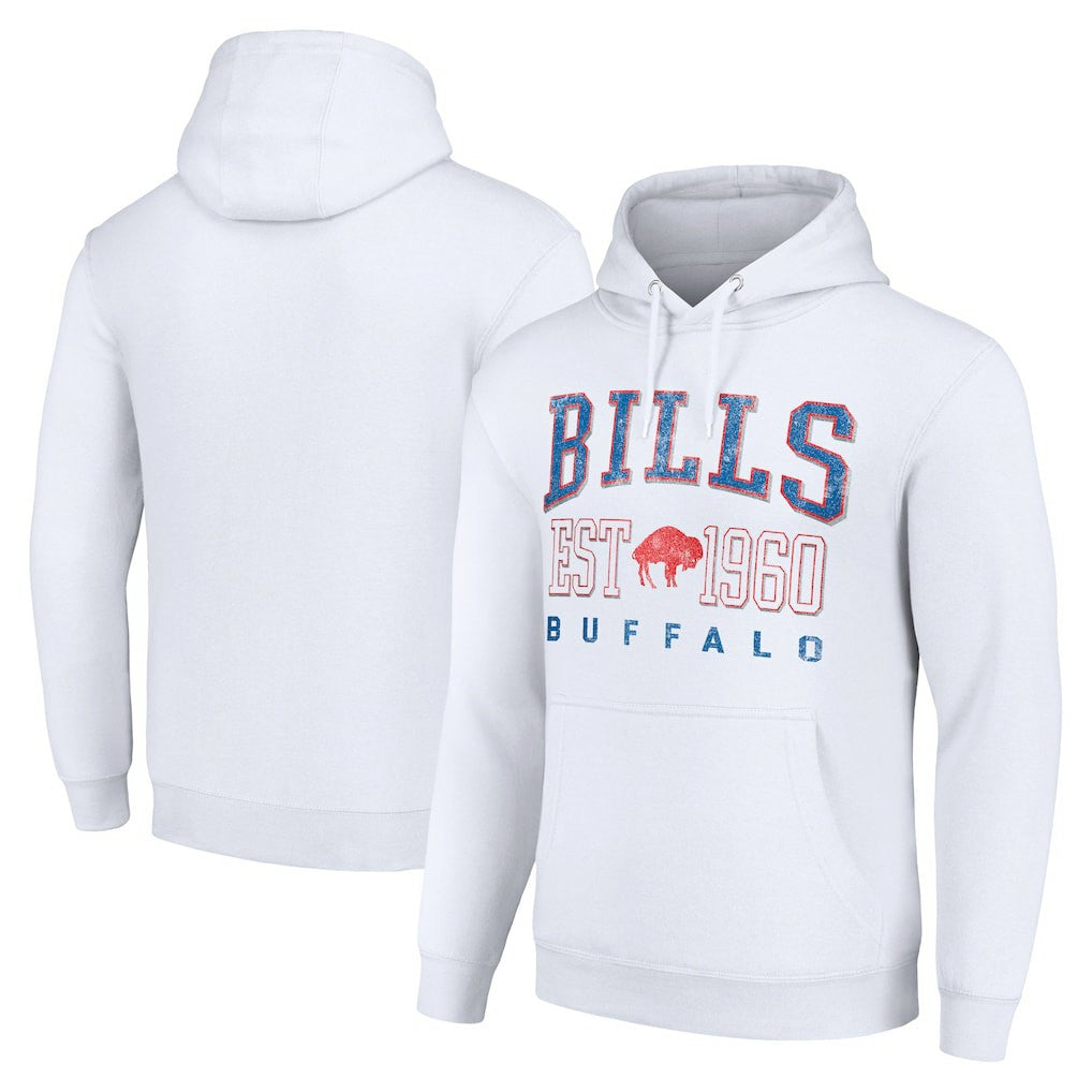 Buffalo Bills Starter Unisex Throwback Logo Pullover Hoodie White - NFL
