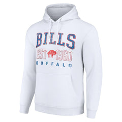 Buffalo Bills Starter Unisex Throwback Logo Pullover Hoodie White - NFL