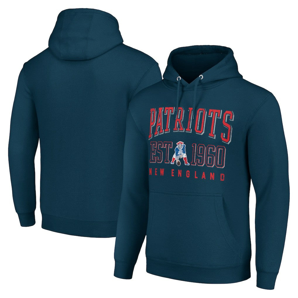 New England Patriots Starter Unisex Throwback Logo Pullover Hoodie Navy - NFL