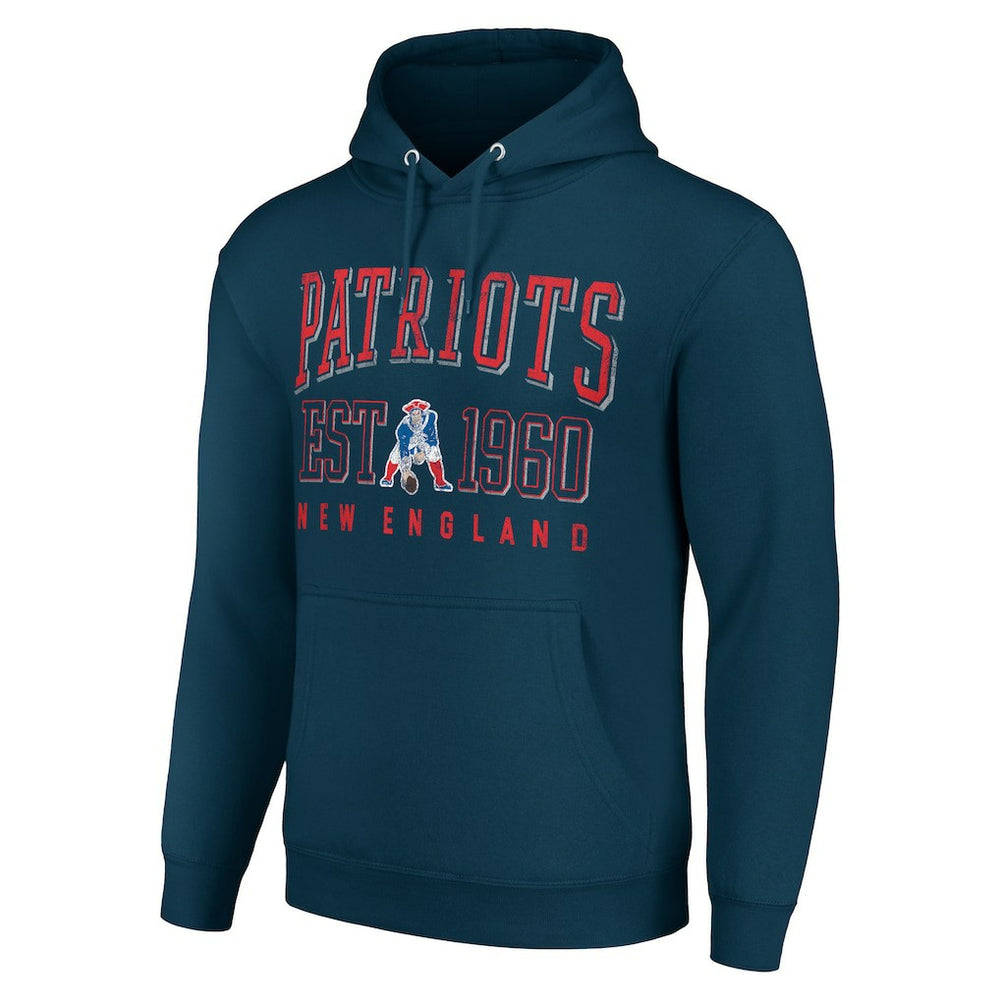 New England Patriots Starter Unisex Throwback Logo Pullover Hoodie Navy - NFL