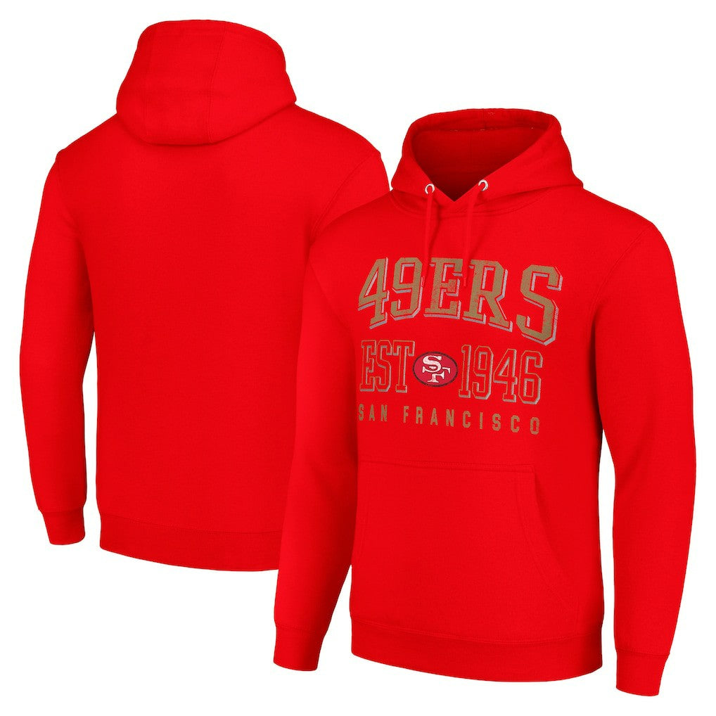 San Francisco 49ers Starter Unisex Throwback Logo Pullover Hoodie Red - NFL