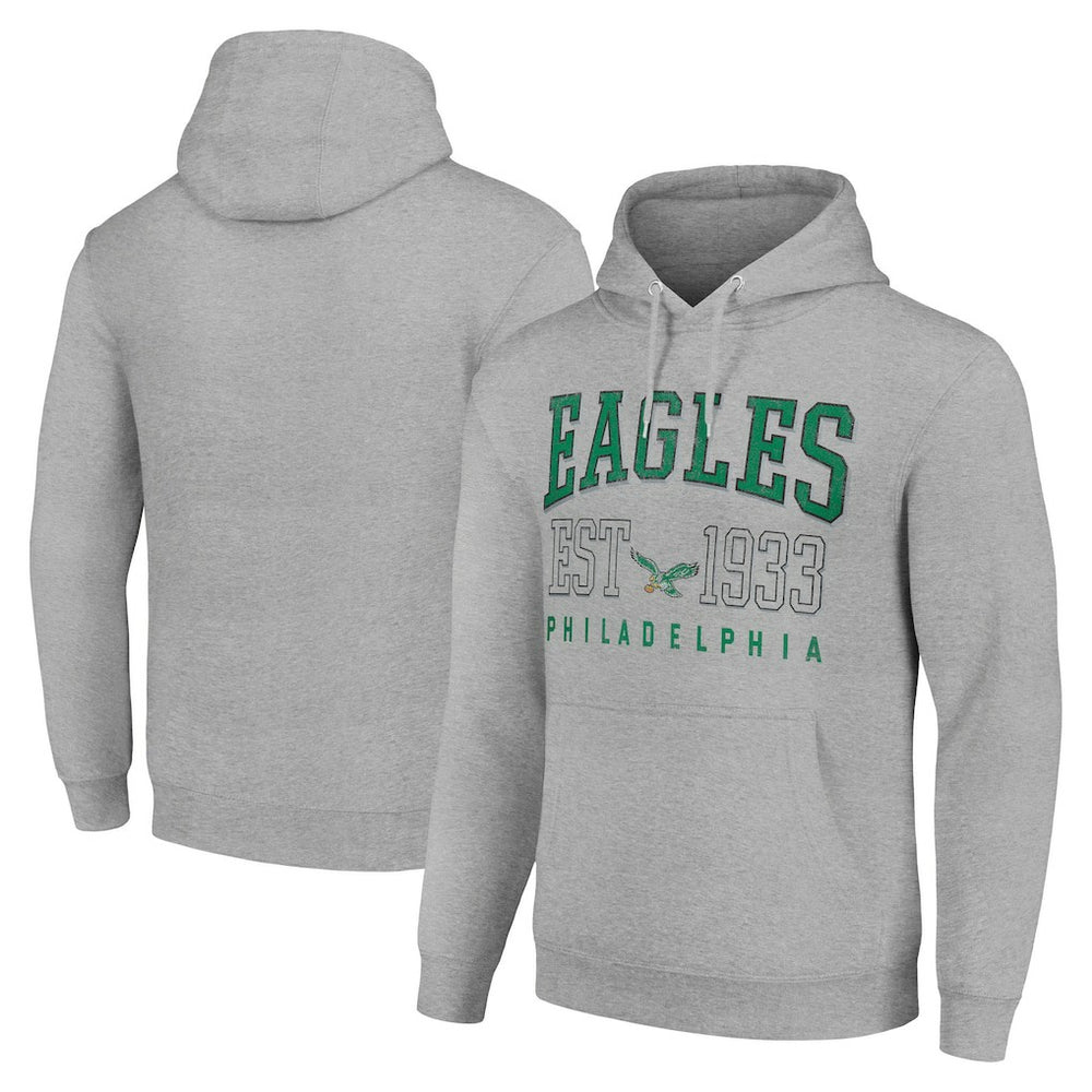 Philadelphia Eagles Starter Unisex Throwback Logo Pullover Hoodie Heather Gray - NFL