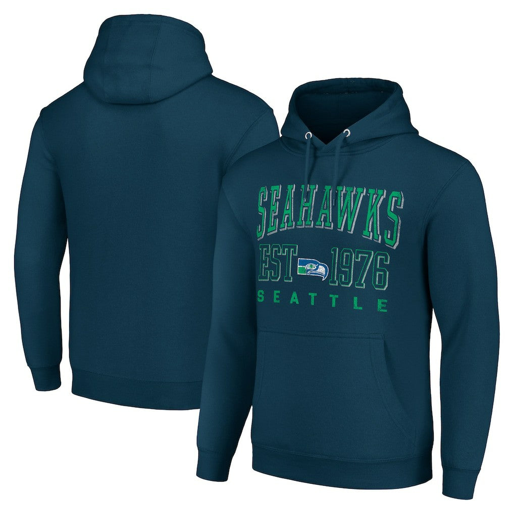Seattle Seahawks Starter Unisex Throwback Logo Pullover Hoodie College Navy - NFL