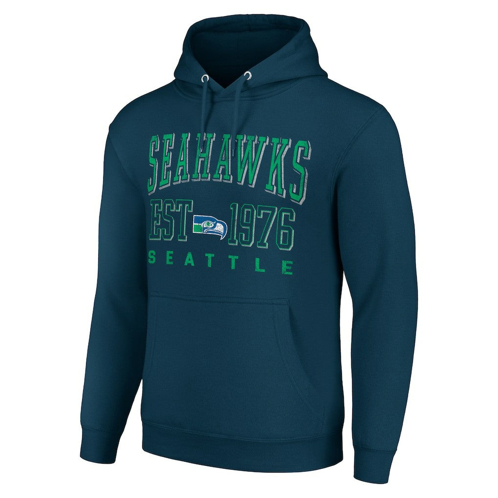Seattle Seahawks Starter Unisex Throwback Logo Pullover Hoodie College Navy - NFL