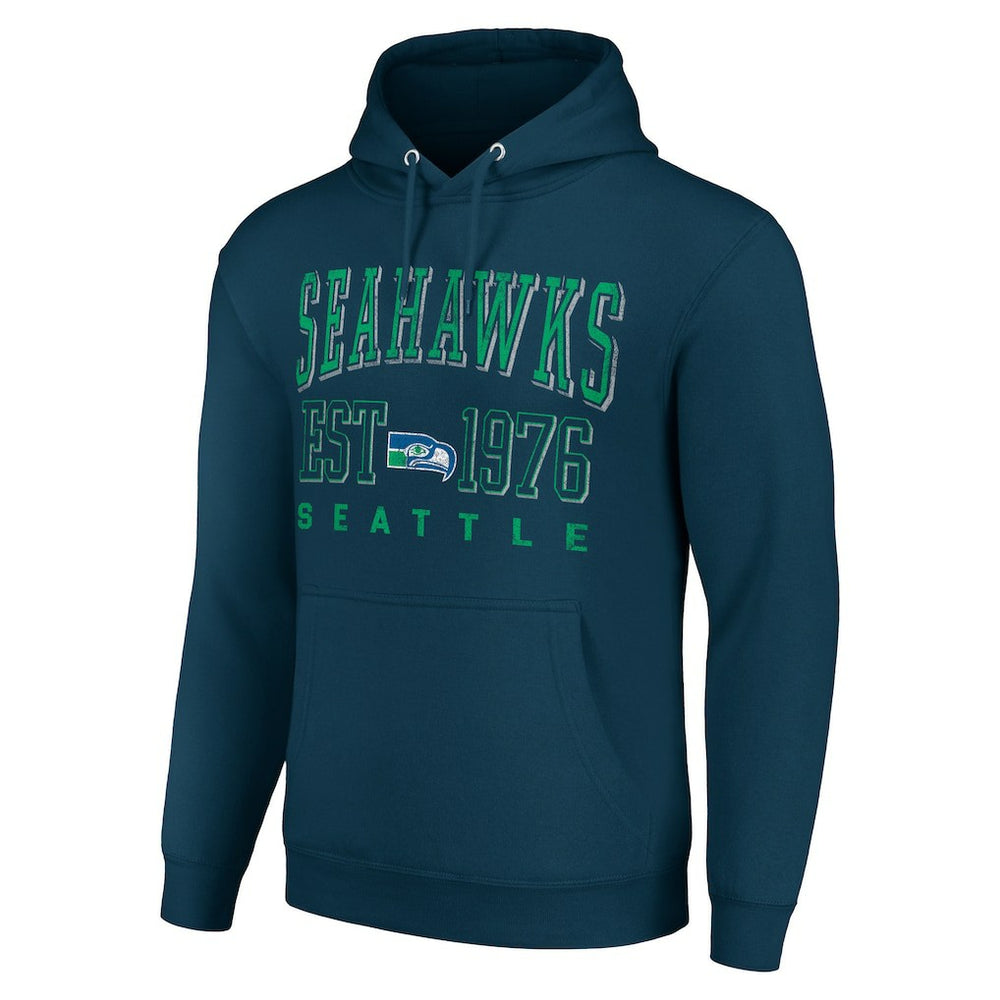 Seattle Seahawks Starter Unisex Throwback Logo Pullover Hoodie College Navy - NFL