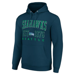 Seattle Seahawks Starter Unisex Throwback Logo Pullover Hoodie College Navy - NFL