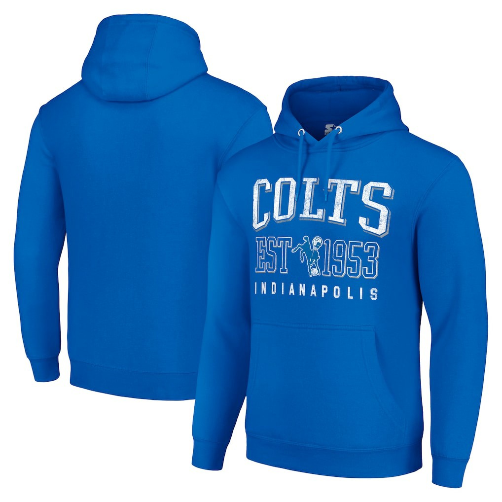 Indianapolis Colts Starter Unisex Throwback Logo Pullover Hoodie Royal - NFL
