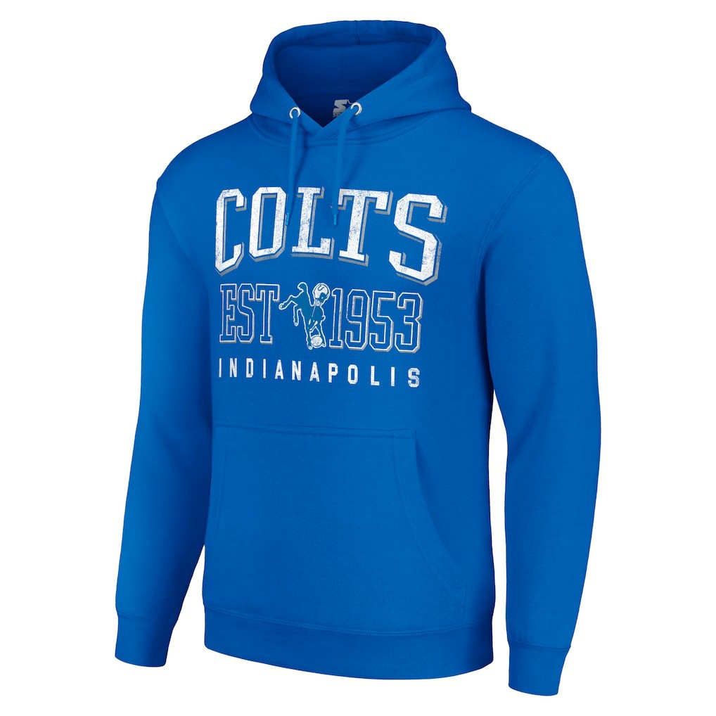 Indianapolis Colts Starter Unisex Throwback Logo Pullover Hoodie Royal - NFL