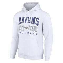 Baltimore Ravens Starter Unisex Throwback Logo Pullover Hoodie White - NFL