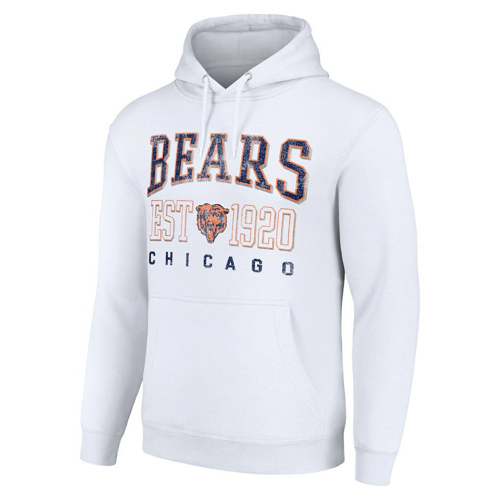 Chicago Bears Starter Unisex Throwback Logo Pullover Hoodie White - NFL
