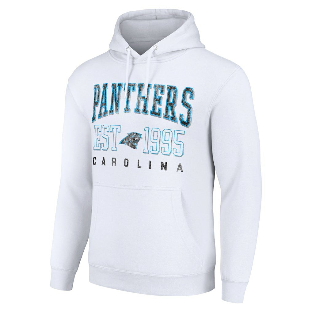 Carolina Panthers Starter Unisex Throwback Logo Pullover Hoodie White - NFL