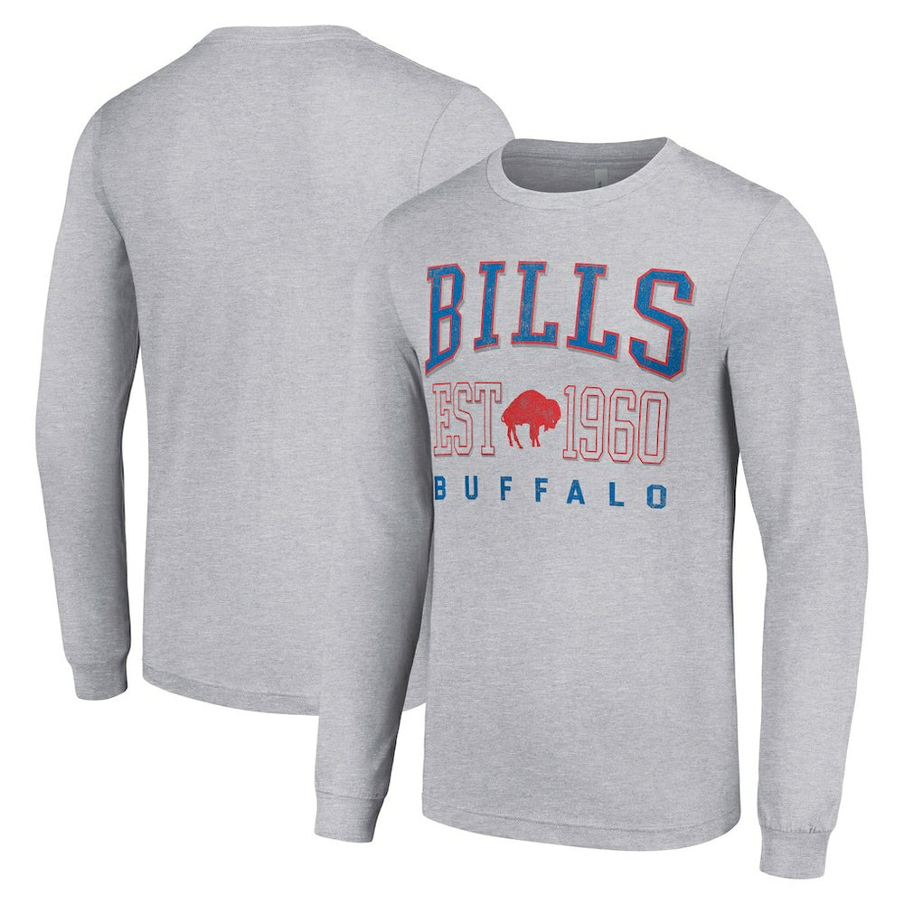 Buffalo Bills Starter Throwback Logo Long Sleeve T-Shirt Heather Gray - NFL