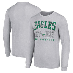 Philadelphia Eagles Starter Throwback Logo Long Sleeve T-Shirt Heather Gray - NFL