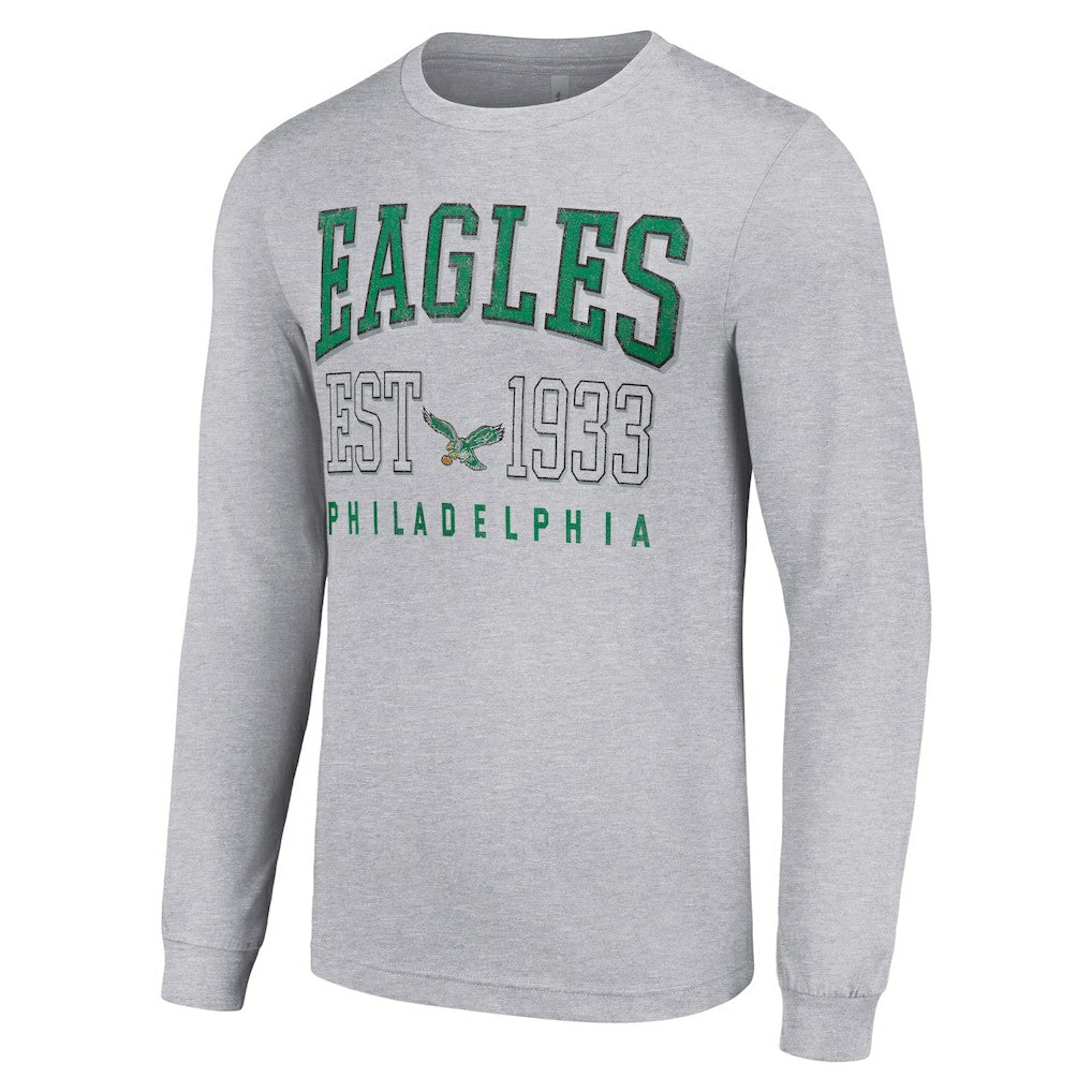 Philadelphia Eagles Starter Throwback Logo Long Sleeve T-Shirt Heather Gray - NFL