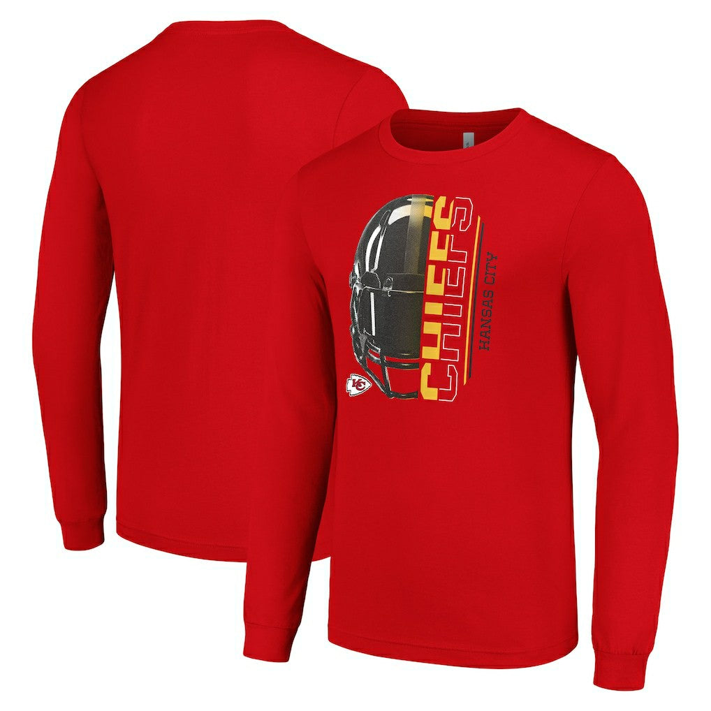 Kansas City Chiefs Starter Half Helmet Logo Long Sleeve T-Shirt Red - NFL