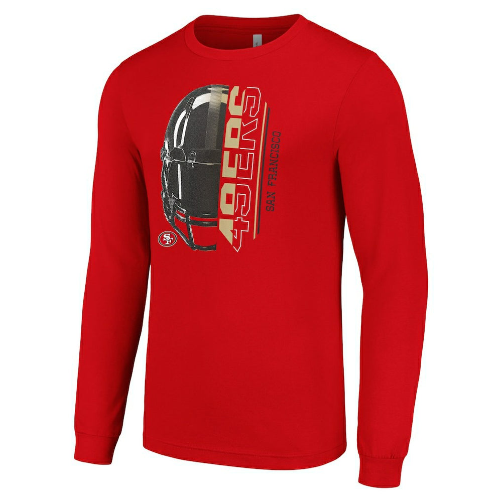 San Francisco 49ers Starter Half Helmet Logo Long Sleeve T-Shirt Scarlet - NFL