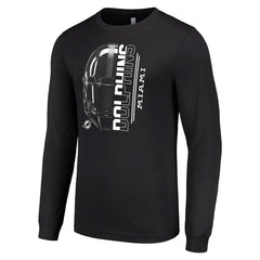 Miami Dolphins Starter Half Helmet Logo Long Sleeve T-Shirt Black - NFL