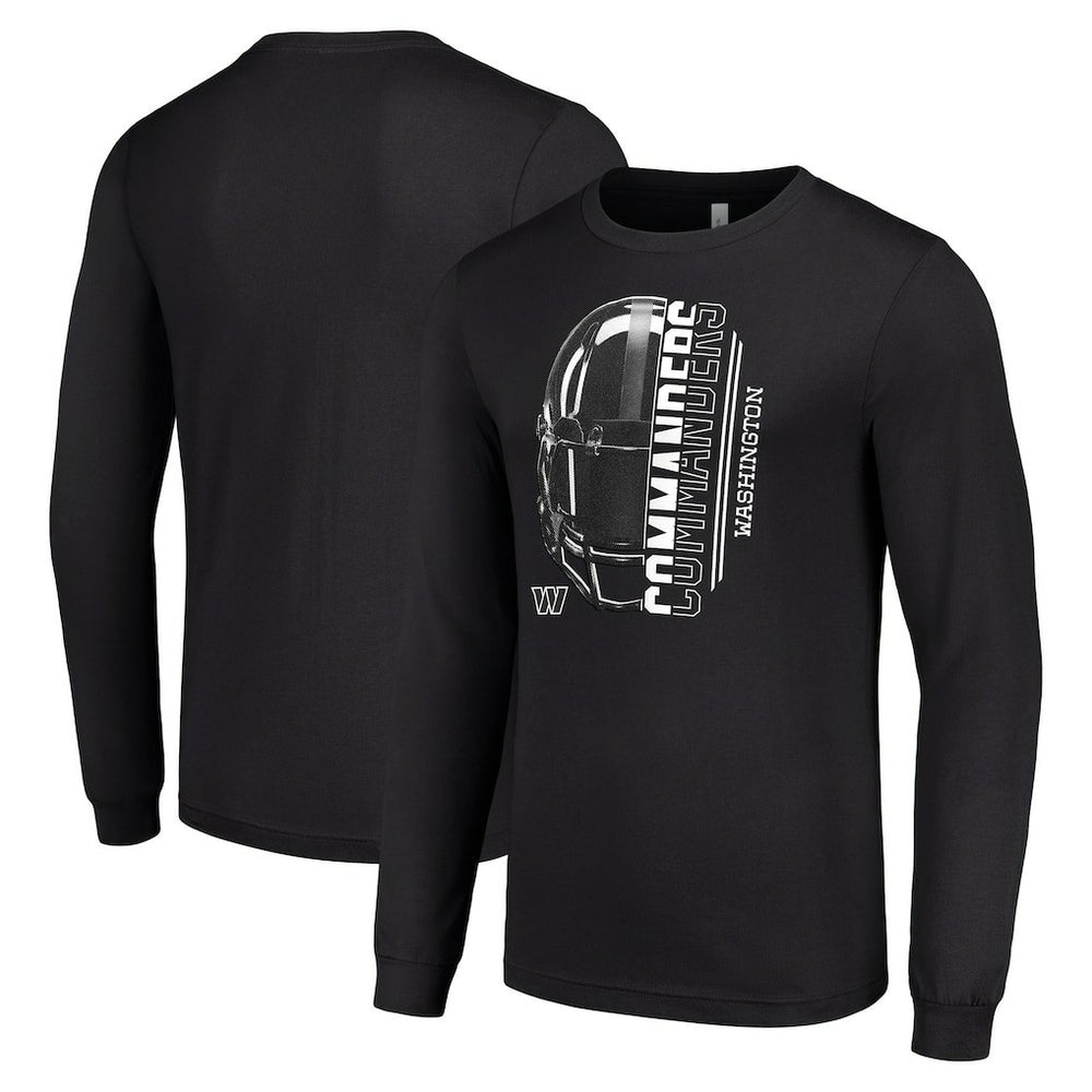Washington Commanders Starter Half Helmet Logo Long Sleeve T-Shirt Black - NFL
