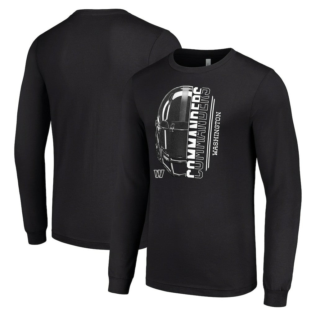 Washington Commanders Starter Half Helmet Logo Long Sleeve T-Shirt Black - NFL