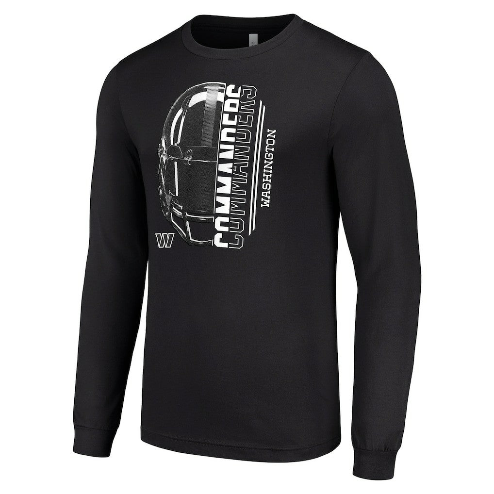 Washington Commanders Starter Half Helmet Logo Long Sleeve T-Shirt Black - NFL