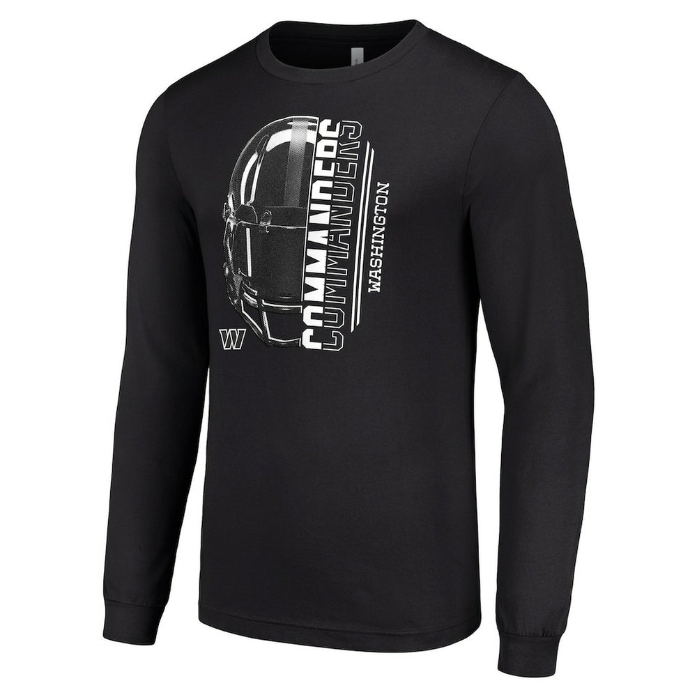 Washington Commanders Starter Half Helmet Logo Long Sleeve T-Shirt Black - NFL