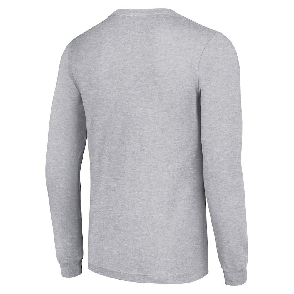 Pittsburgh Steelers Starter Half Helmet Logo Long Sleeve Heathered T-Shirt Heather Gray - NFL
