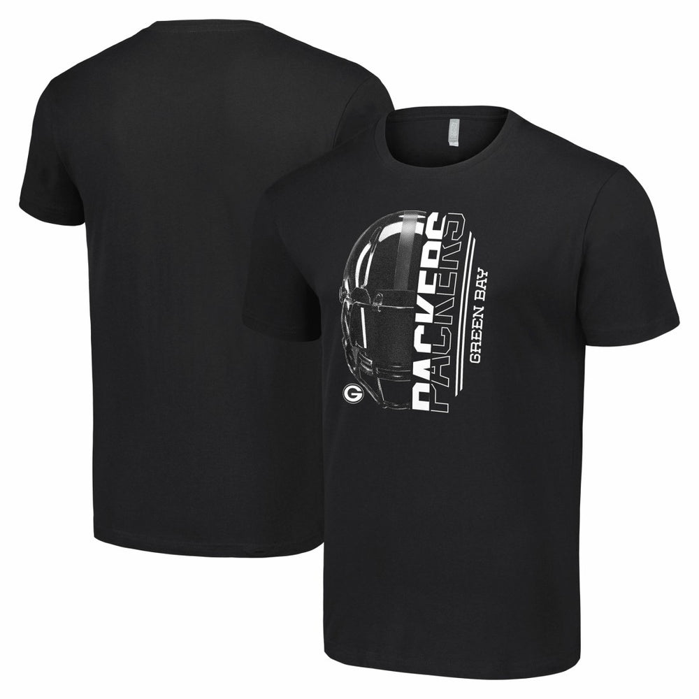 Green Bay Packers Starter Half Helmet Logo T-Shirt Black - NFL